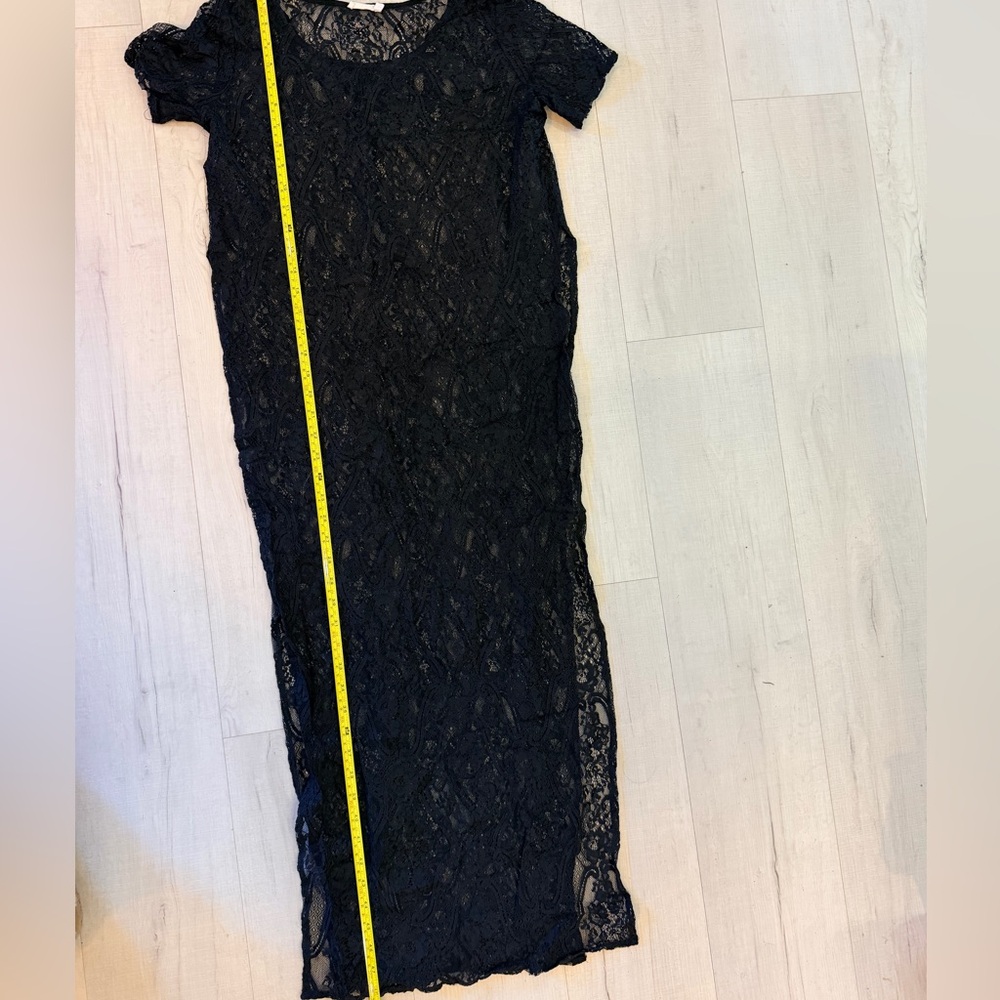 Lush Black Long Lace Maxi‎ Dress - Picture 4 of 11